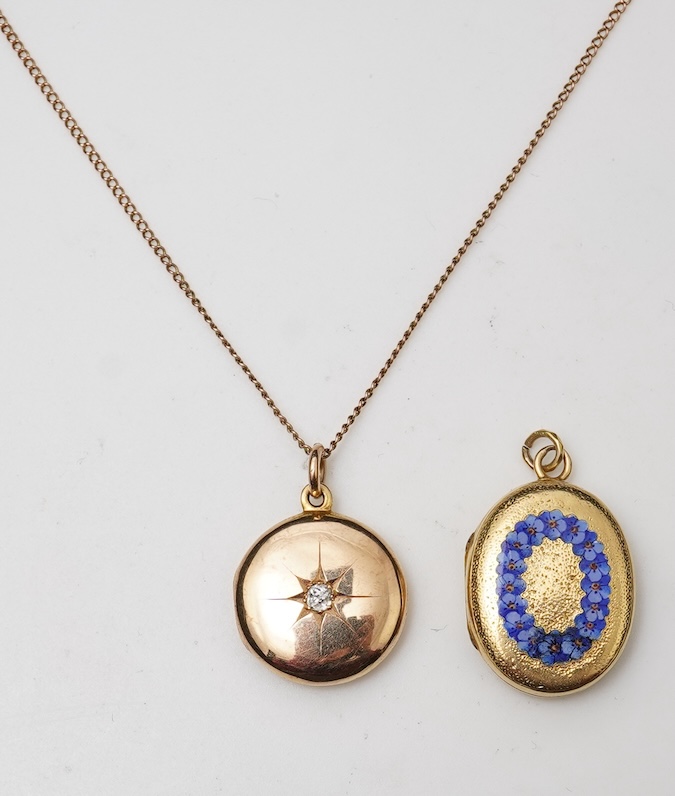 Two gold lockets, early 20th century